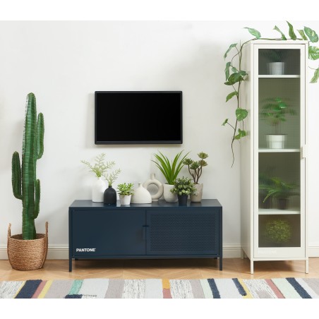 Meuble tv PANTONE métal bleu nuit l120 cm