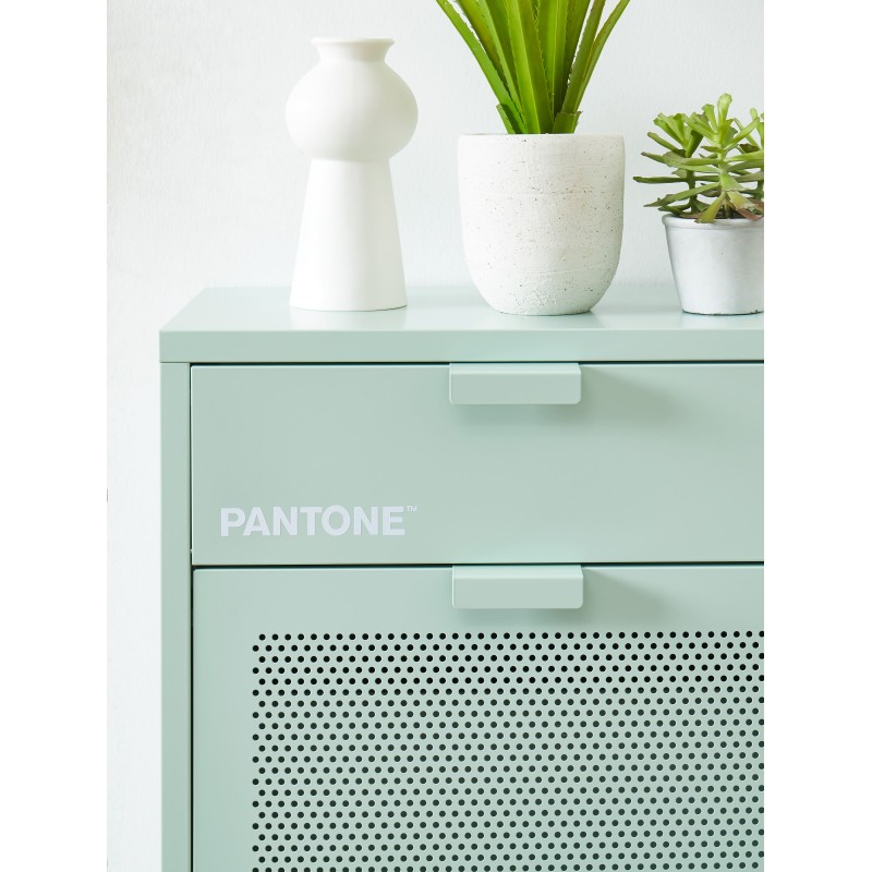 Meuble à chaussures PANTONE métal vert menthe 55cm