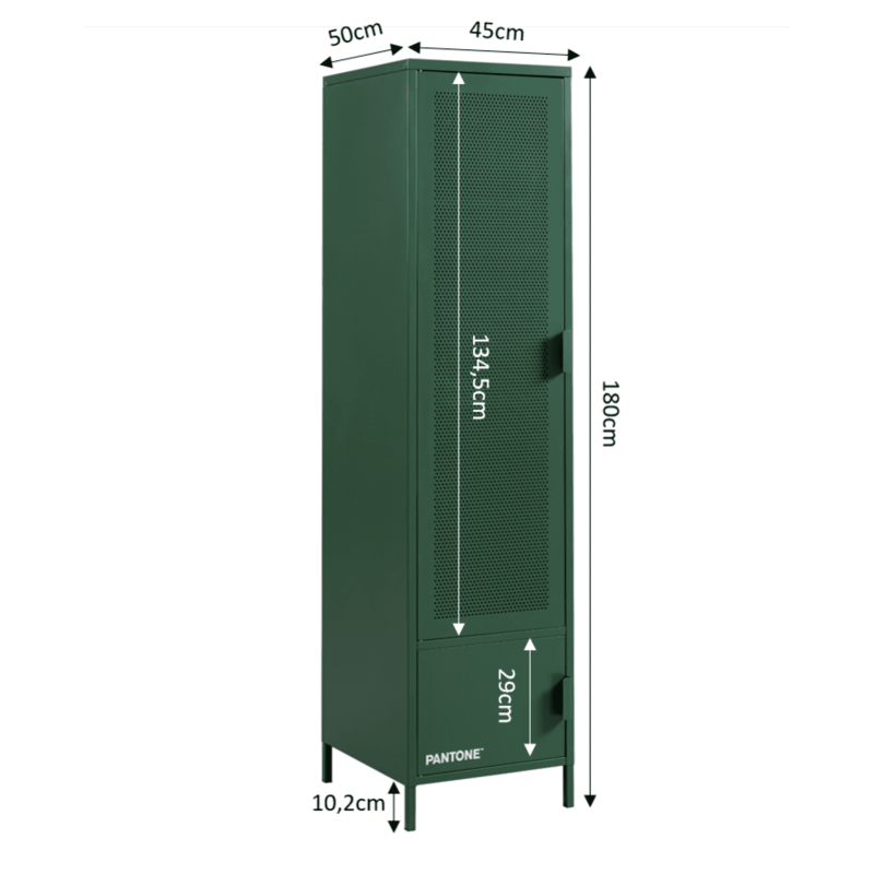 Vestiaire PANTONE métal vert olive h180cm