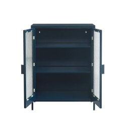 Buffet PANTONE bleu nuit portes en verre cannelé