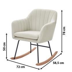 Fauteuil ELSA tissu beige rocking chair