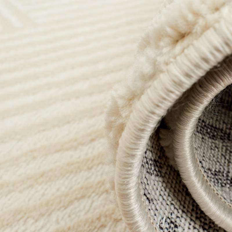 Tapis Olga crème motif linéaire 160x230 cm