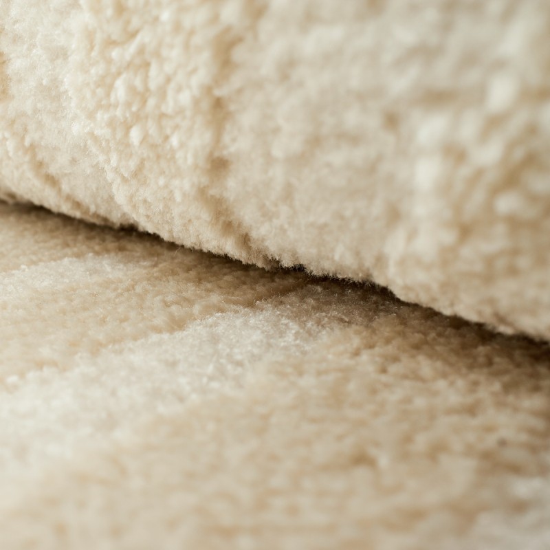 Tapis Olga crème motif en relief 80x300 cm