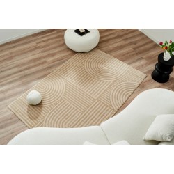 Tapis Olga beige motif en relief 80x300 cm