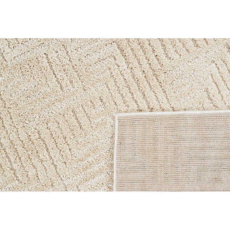 Tapis Ella crème motif labyrinthe 80x150 cm