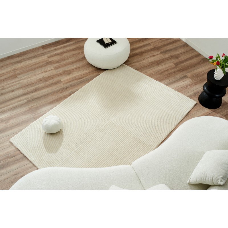 Tapis Olga crème motif géométrique 200x290 cm