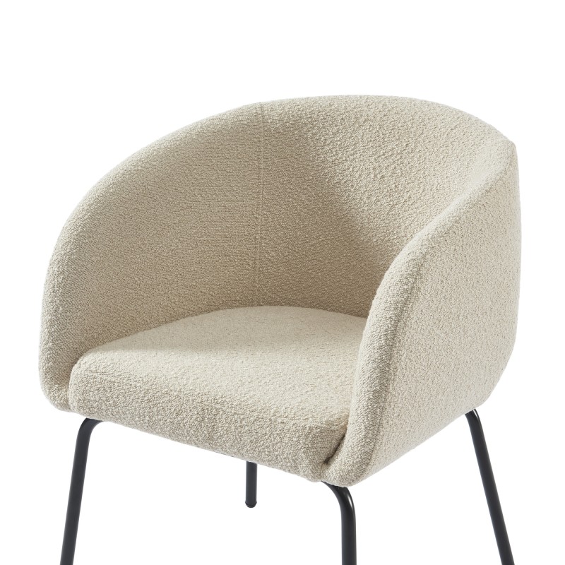 Fauteuil BELORA en tissu bouclette beige