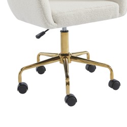Fauteuil EZRA en tissu bouclette blanc