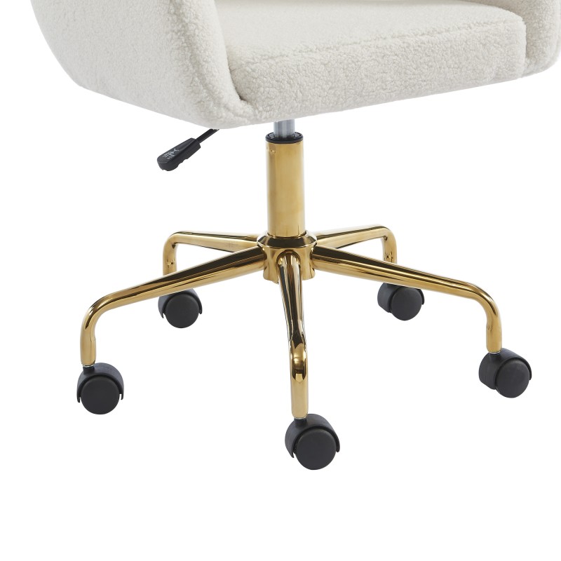 Fauteuil EZRA en tissu bouclette blanc