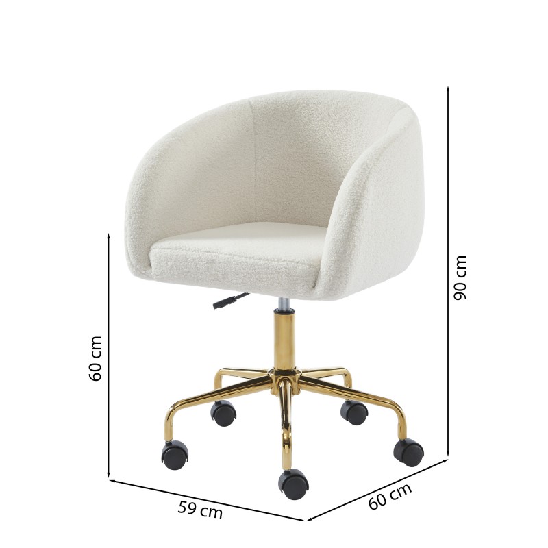 Fauteuil EZRA en tissu bouclette blanc