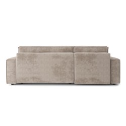 Canapé d'angle MIRA convertible et réversible velours côtelé grège