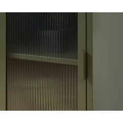 Vestiaire PANTONE vert olive foncé porte en verre cannelé