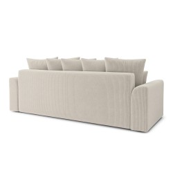 Canapé droit NOVAconvertiblevelours cotêlé beige 3 places