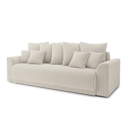 Canapé droit NOVAconvertiblevelours cotêlé beige 3 places