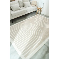 Tapis ALVA beige motif arc en ciel 120x160 cm