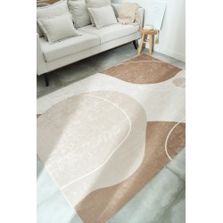 Tapis ALVA beige motif abstrait 80x150 cm