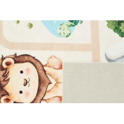 Tapis NOE beige motif animaux 80x150 cm