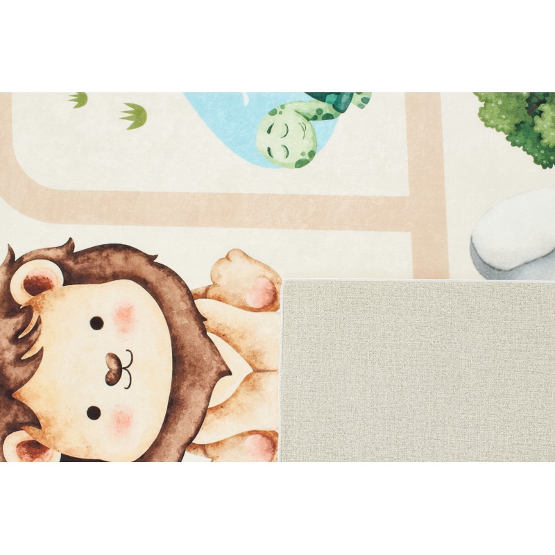 Tapis NOE beige motif animaux 80x150 cm