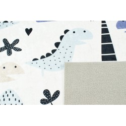 Tapis NOE bleu motif dinosaures 80x150 cm