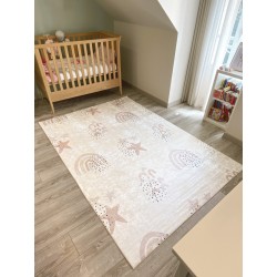 Tapis NOE crème motif étoiles 160x230 cm