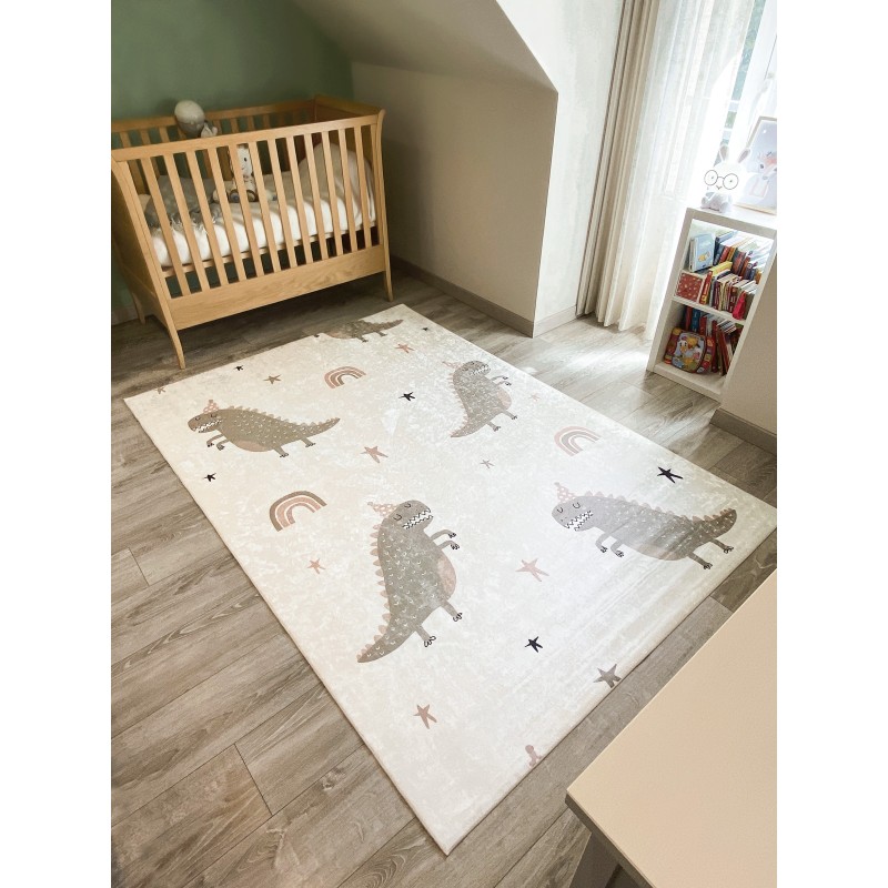 Tapis NOE vert motif dinosaures 120x160 cm