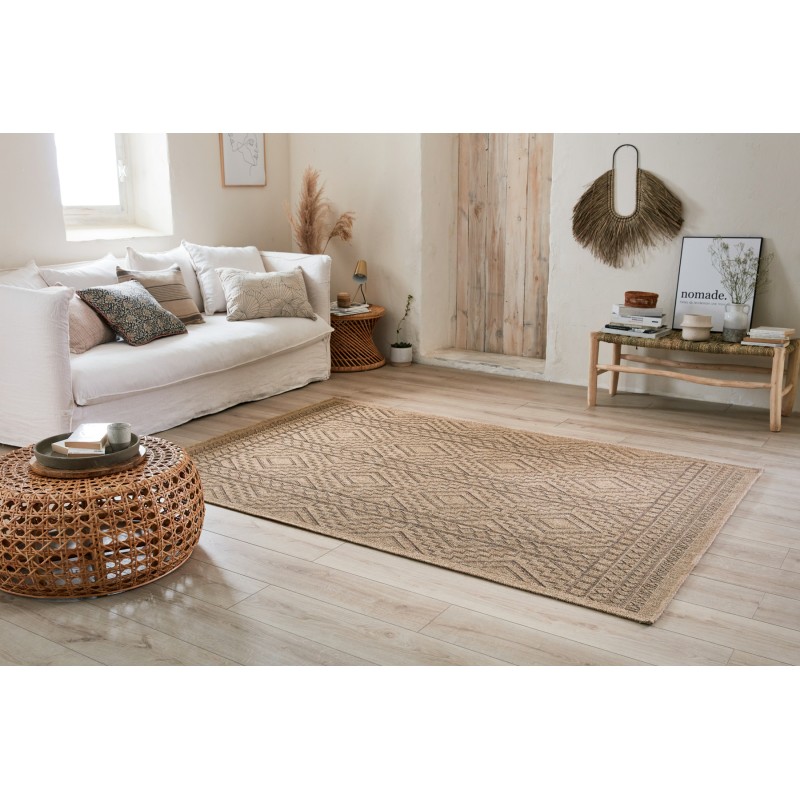 Tapis CAPRI marron aspect jute 200x290cm