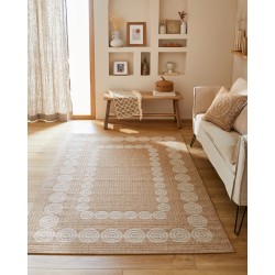 Tapis MALLORCA marron et blanc aspect jute 160x230cm