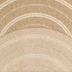 Tapis MENORCA rond marron et blanc aspect jute 160x160cm