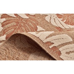 Tapis MOOREA terracotta et blanc aspect jute 120x170cm
