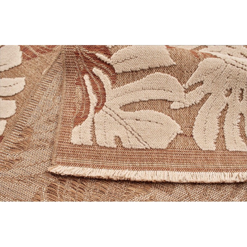 Tapis MOOREA terracotta et blanc aspect jute 120x170cm