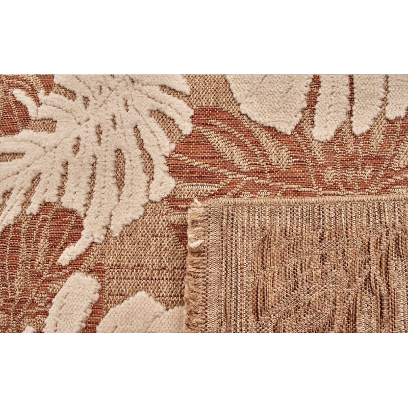 Tapis MOOREA terracotta et blanc aspect jute 120x170cm