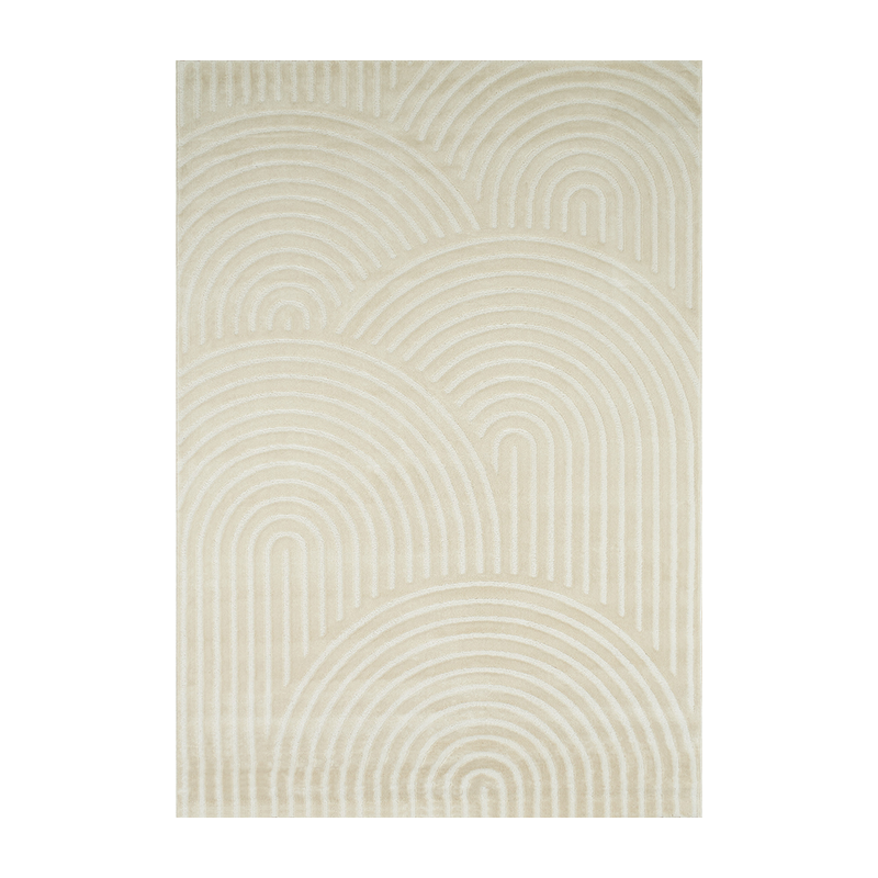 Tapis OLGA crème motif arc en ciel 80x300 cm