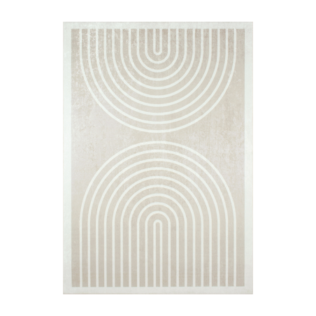 Tapis ALVA beige motif arc en ciel 80x150 cm