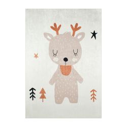 Tapis NOE marron motif renne 160x230 cm