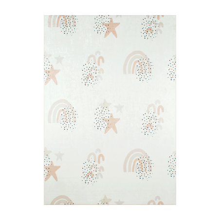 Tapis NOE crème motif étoiles 80x150 cm