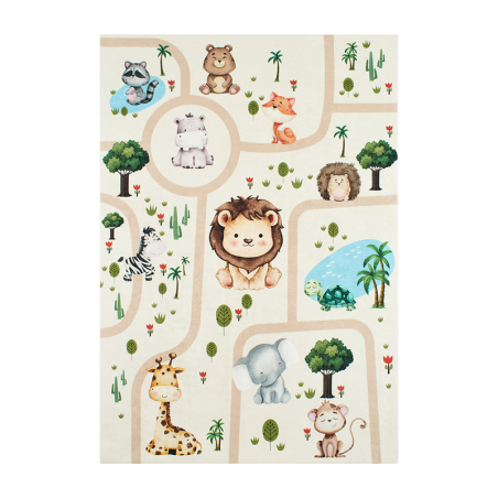 Tapis NOE beige motif animaux 120x160 cm