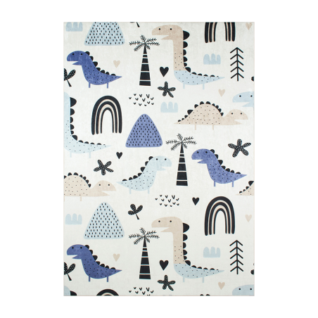 Tapis NOE bleu motif dinosaures 120x160 cm