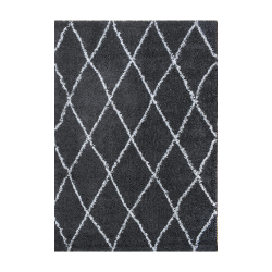 Tapis THEA anthracite motif losange 80x140 cm