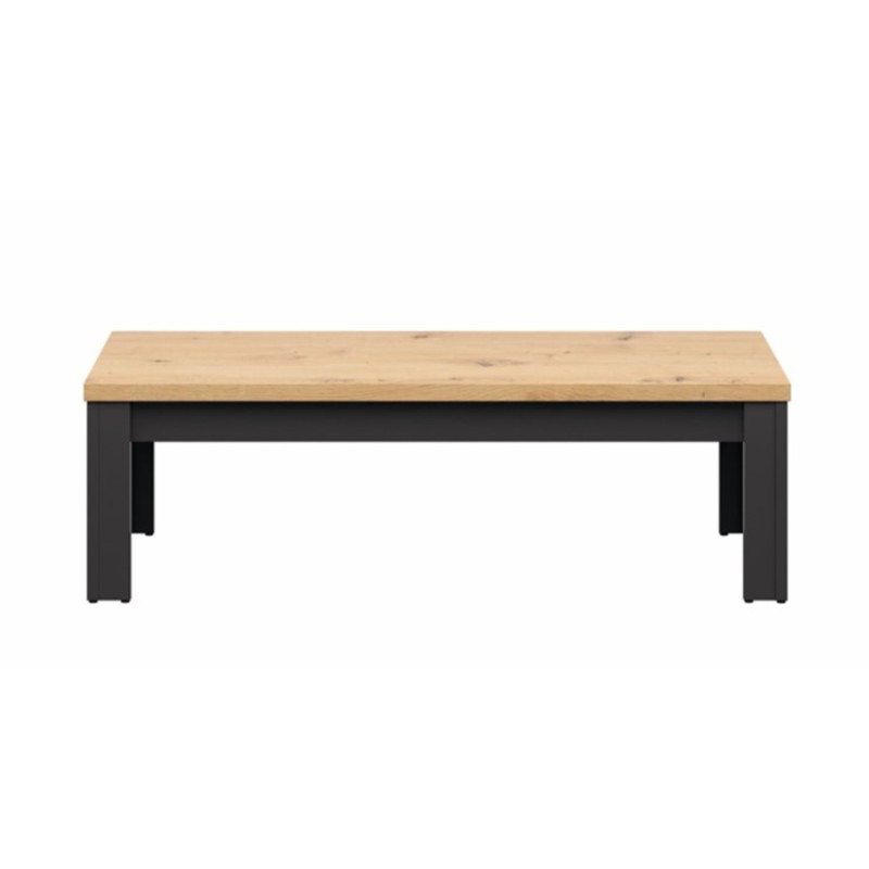 Table basse HESEN effet chêne et anthracite 130cm