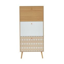 Meuble a chaussures LEIKAmotifs et effet chêne3 portes 60cm