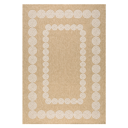 Tapis d'extérieur MALLORCA marron et blanc aspect jute 160x230cm