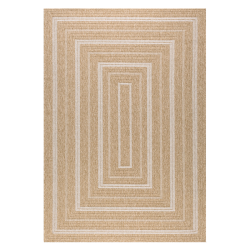 Tapis d'extérieur MENORCA marron et blanc aspect jute 160x230cm