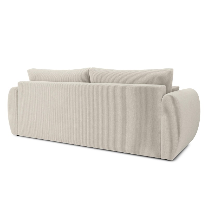 Canapé droit REFA convertible velours côtelé beige 3 places