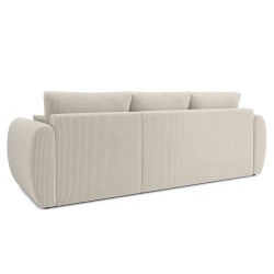 Canapé d'angle REFA convertible velours côtelé beige 4 places