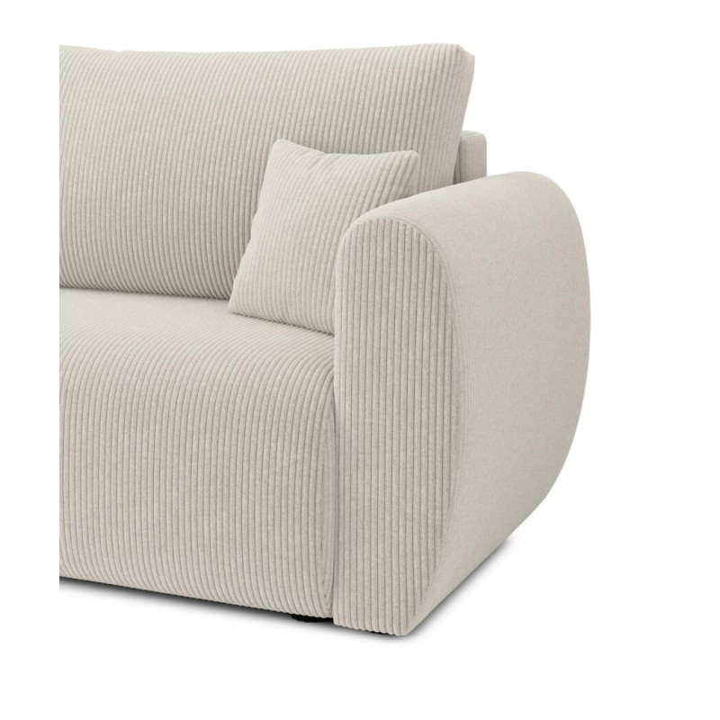 Canapé d'angle REFA convertible velours côtelé beige 4 places