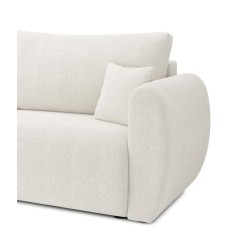 Canapé d'angle REFA convertible tissu bouclette blanc 4 places