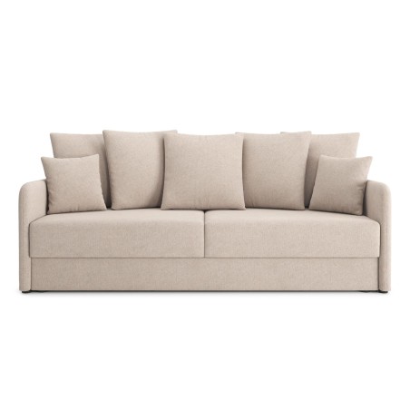Canapé droit LUKA convertible tissu beige 3 places