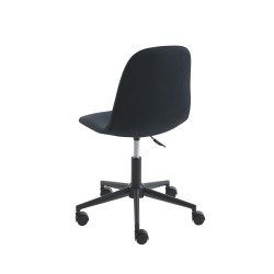Chaise de bureau LENA velours noir 5 roulettes