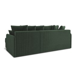 Canapé d'angle LUKA convertible velours côtelé vert 4 places