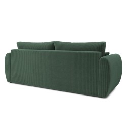 Canapé droit REFA convertible velours côtelé vert 3 places